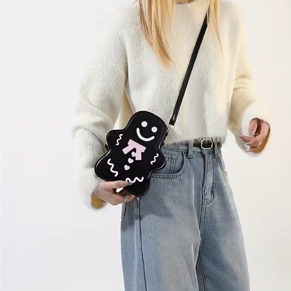 {NEW} Black Gingerbread Man Crossbody Bag